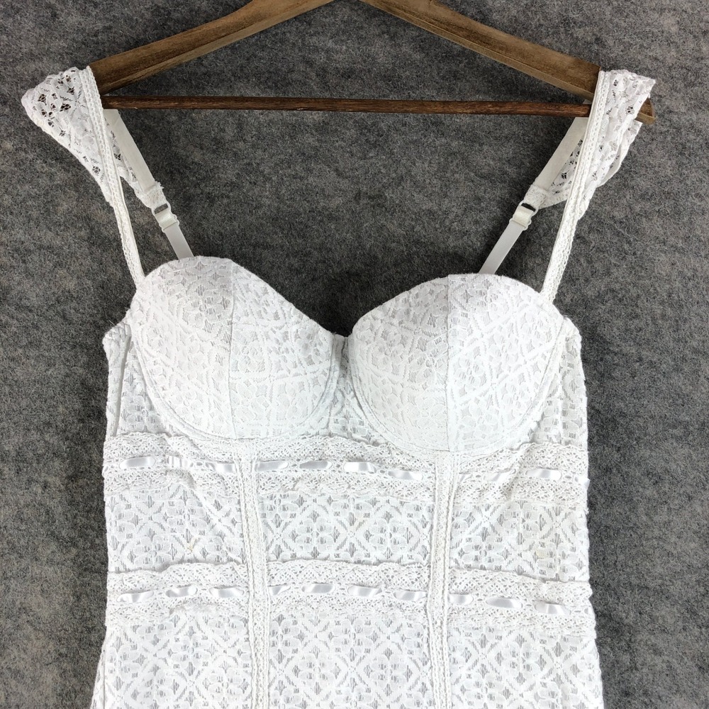 Guess White Lace Bustier Dress Mini Cocktail Party Size 6